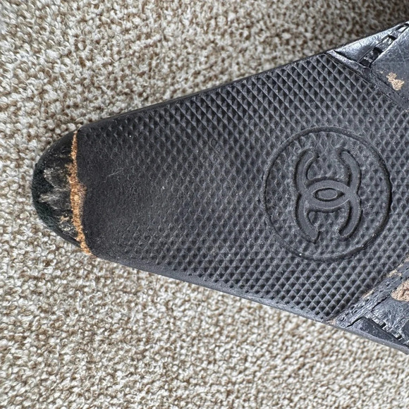 Chanel Travel Line Mules Canvas & Leather Pumps EUR 39 US 8.5 - Picture 7 of 11